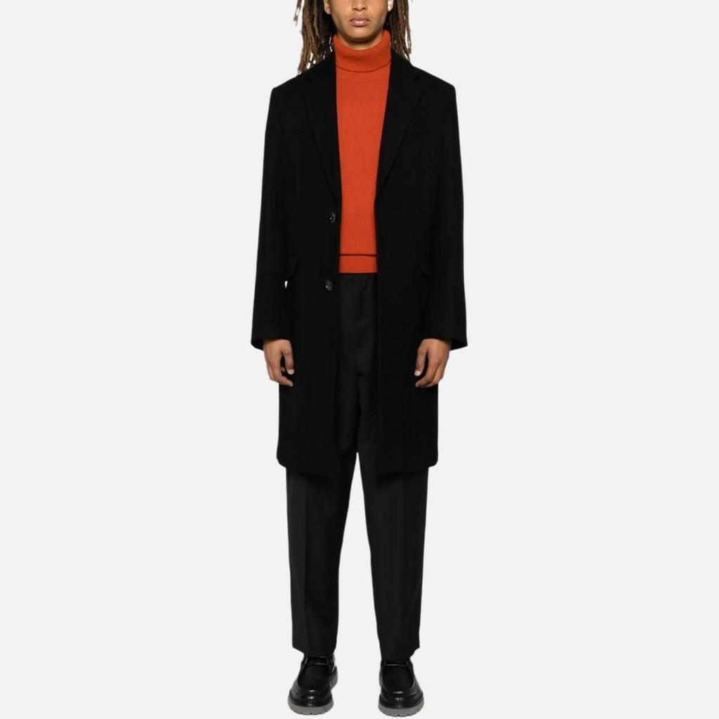 Amiparis single-breasted coat HCO010WV0049-BLACK