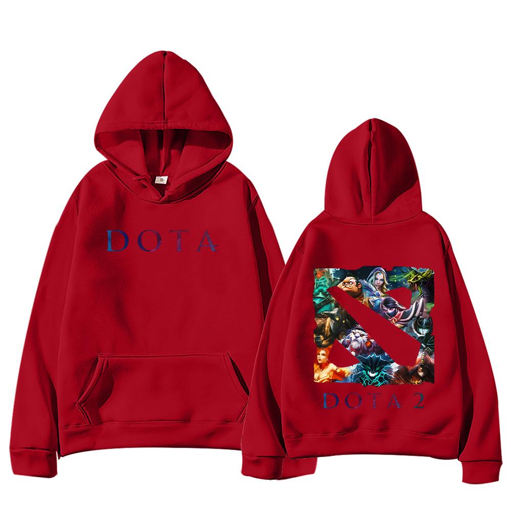 

Худі з логотипами героїв Dota 2 Чоловічі світшоти в стилі High Street Жіночий повсякденний одяг у стилі Harajuku з капюшоном, довгим рукавом, вільний пуловер XXL червоний