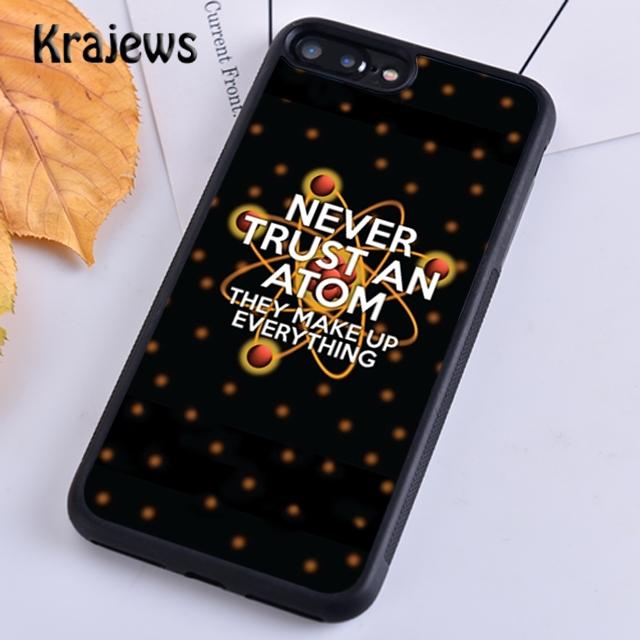 Krajews Never Trust An Atom Cool Science Phone Case For iPhone 14 5s 6s 7 8 Plus X XR XS 11 12 13 Pro Max Samsung S21 S22 Ultra