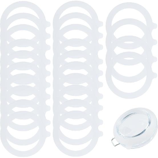 12 Pieces Rubber Seals for Glass Jars, Airtight and Leakproof Silicone Replacement Gasket Sealing Rings for Mason Jars, Elastic and Fits Most Sizes