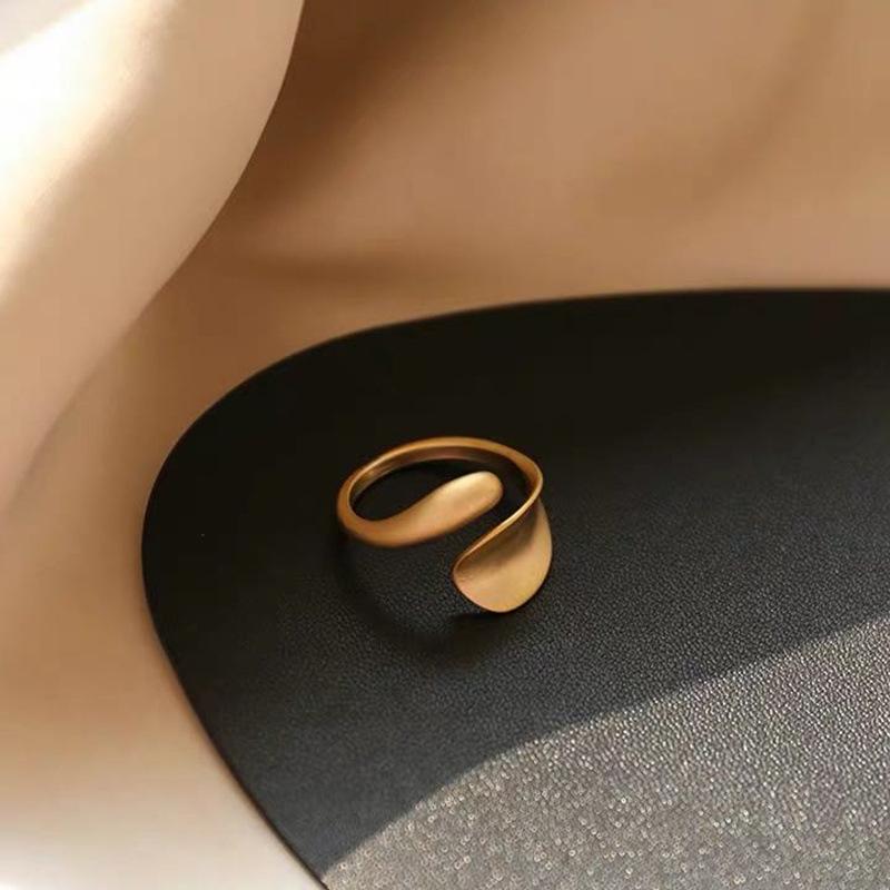 YOBEST New Fashion Gold Color Simple Open Rings For Women Punk Vintage Geometry Matte Finger Ring Jewelry
