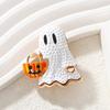 Fashionable Halloween White Spooky Horror Pumpkin Head Fun Holiday Accessory Brooch