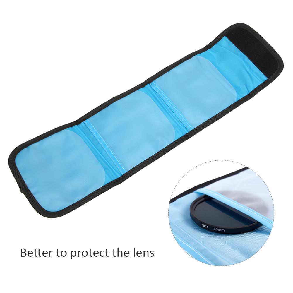 FOTGA Camera Lens 3Pcs Filter Storage Bag Round Square Filter Protector Case Pouch