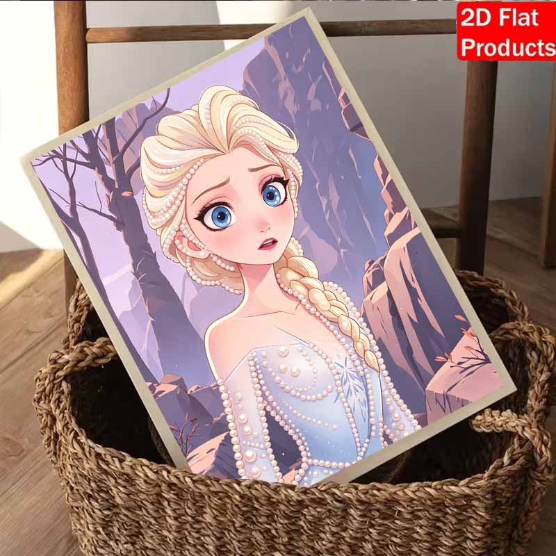Disney Pearl Painting Frozen Elsa Portrait for Beginners and Adults, DIY Pearl Diamond Art Painting Kit for Home Wall Decor Gifts
