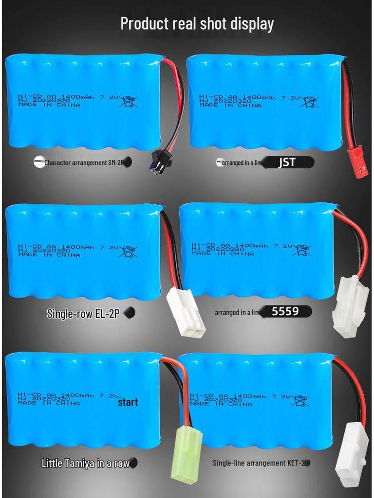 7.2V 1400mAh NiCd AA Rechargeable Battery Pack for RC Cars