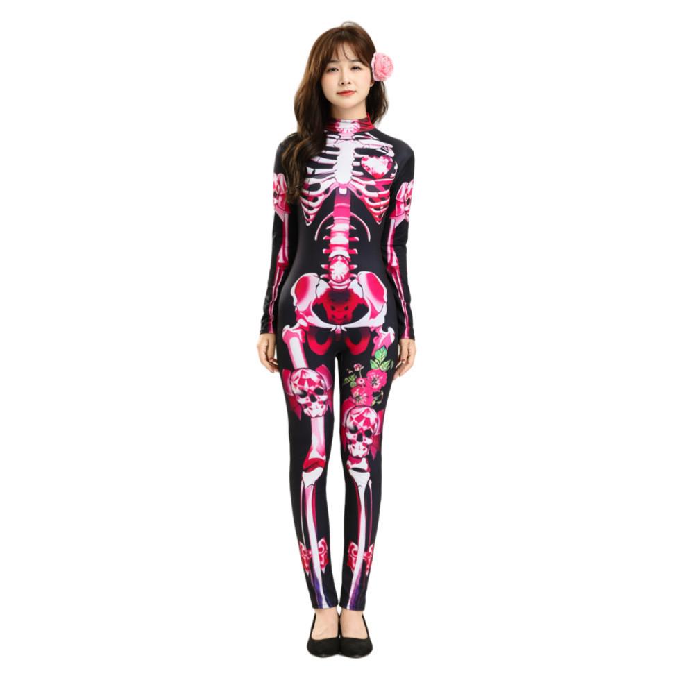 Kostým kostlivce na Halloween pro děti i dospělé z bavlněné látky pro cosplay a tematické večírky