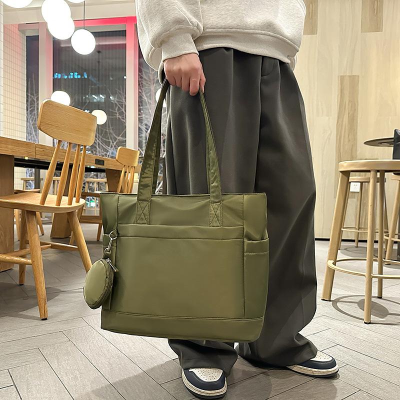 Tote Bag Women's Waterproof Nylon Class Bag Commuter Work Cloth Bag Large Capacity Trendy Handbag Sports Shoulder Bag