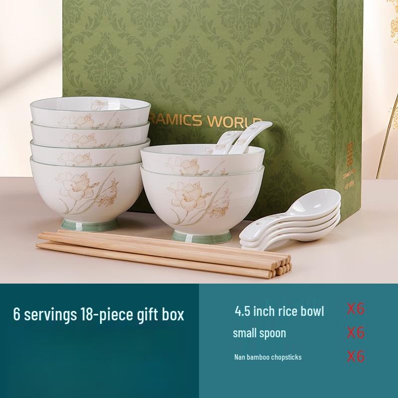 Ru Han Simple Chinese Ceramic Dinnerware Gift Set