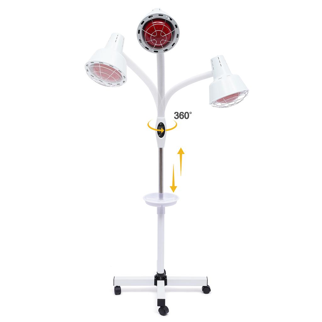 275W Near Infrared Lamp Red Light,with Flexible Arm and Remove Control Standing Lamp Adjustable Height Red Light Set