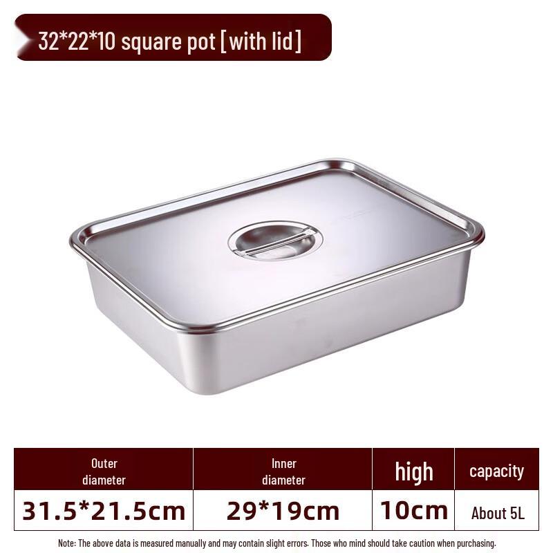 Stainless Steel Rectangular Buffet Food Pan with Lid