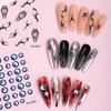 Embossed Cartoon Nail Art Stickers Decals Self-Adhesive Floral Nail Supplies Nail Art Design Decoration Accessories