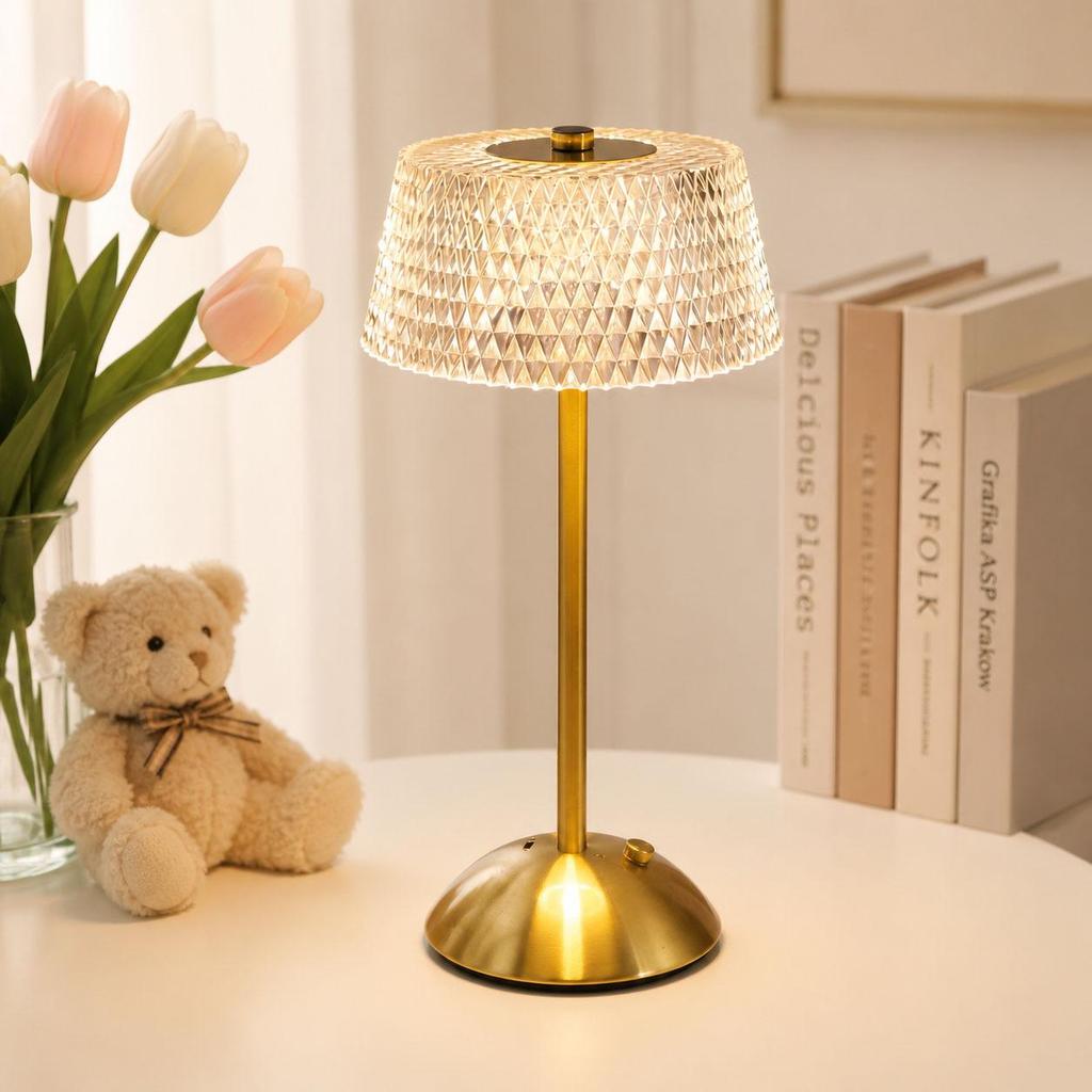 Retro Crystal Rechargeable Desk Lamp - CE Certified Night Light Atmosphere Lamp