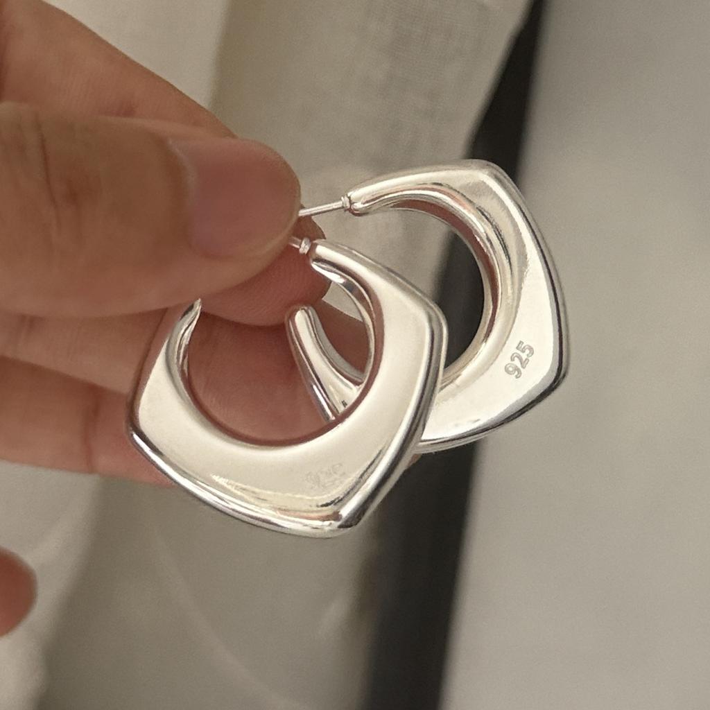 Xiaomi 925 Sterling Silver Vintage Earrings For Women Trendy Simple Geometric Stud Earring Jewelry Prevent Allergy Party Accessories