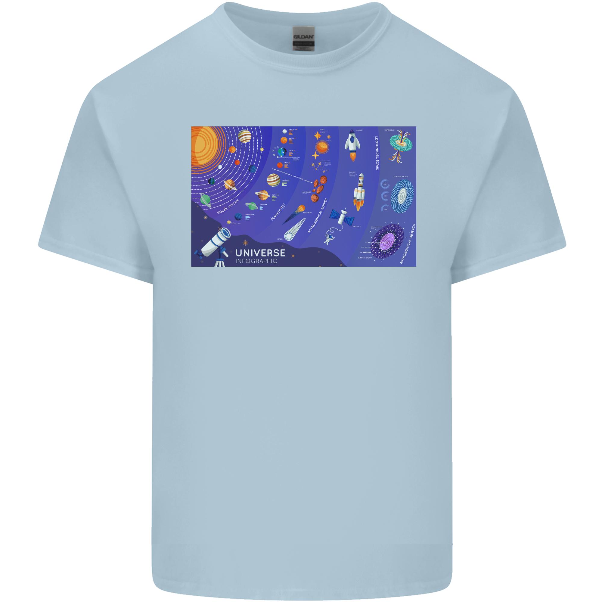 Galaxy Infographic Space Technology Planets Unisexs Light Cotton TShirt S