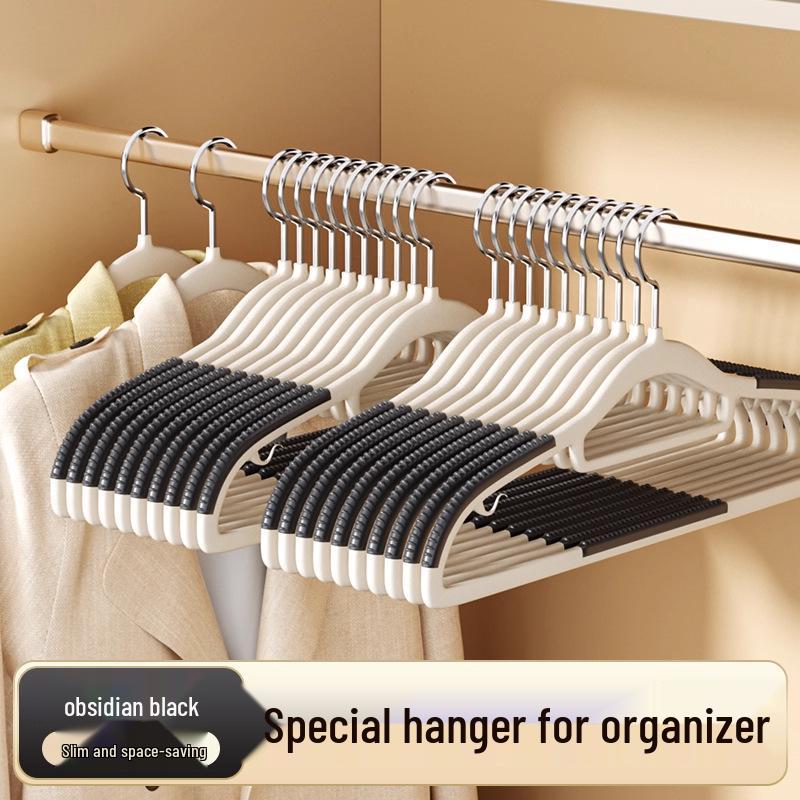 5-Pack Non-Slip Anti-Deform Shoulder Hangers: Seamless Thickened Clothes Rack & Closet Storage Solution