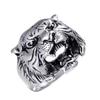New European and American Plain Ring Domineering Tiger Head Ring Men's Jewelry