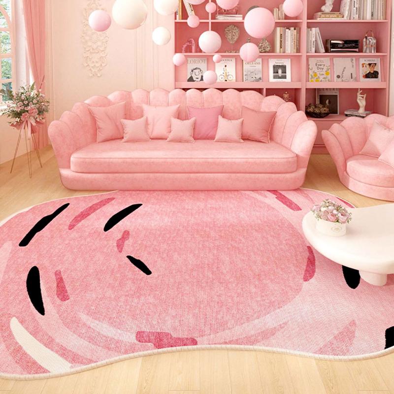 Living Room Carpet Large Size Pink Irregular Rug Bedside Floor Mat Zebra Animal Pattern Home Decoration Rugs Alfombra De Salón