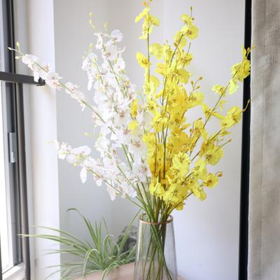 Faux Seide Oncidium Orchidee Realistische Fake Tanzende Puppen Orchideen mit Biegsamen Stielen Wartungsfreie Künstliche Blumen für Vase Zuhause Party Hochzeit