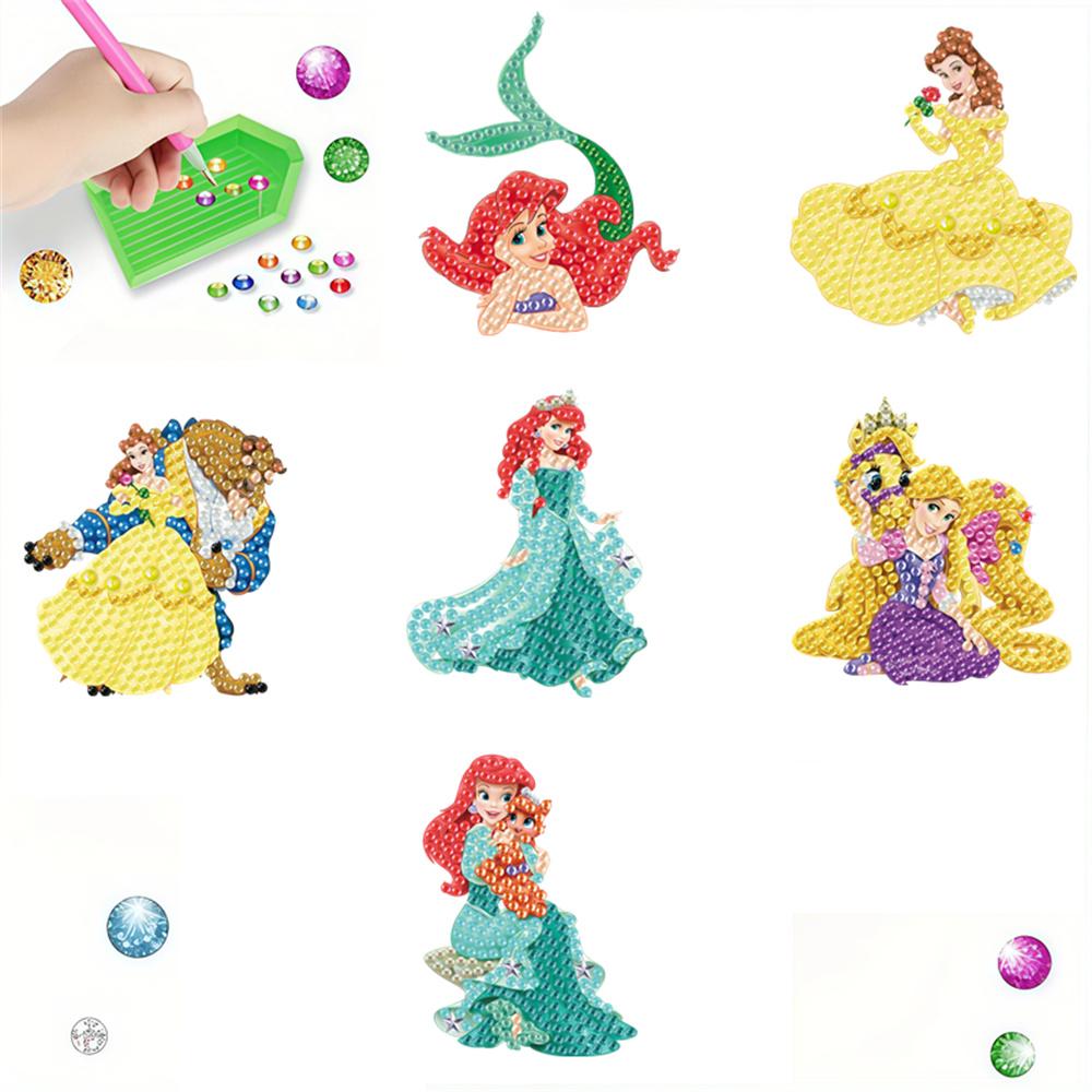 

6 шт. Магнит на холодильник с алмазной мозаикой серии «Принцессы», Алмазная живопись, Магнит на холодильник, Алмазная живопись, Магнит на холодильник для взрослых, Начинающих