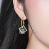 Stylish Square Zircon-Inlaid Earrings: Elegant High-End Design with 925 Silver Posts