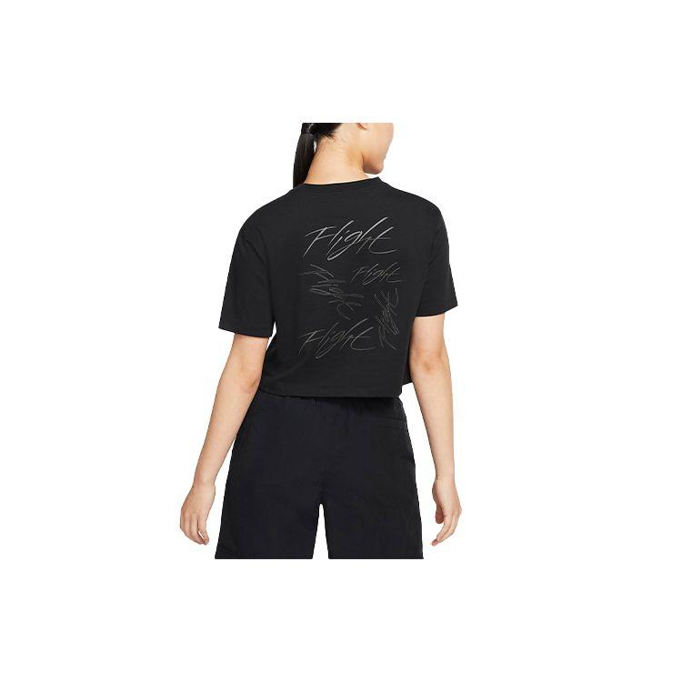 Jordan SS22 Casual Sports Printed Short Sleeve T-Shirt Women Tops Black DN2777-010