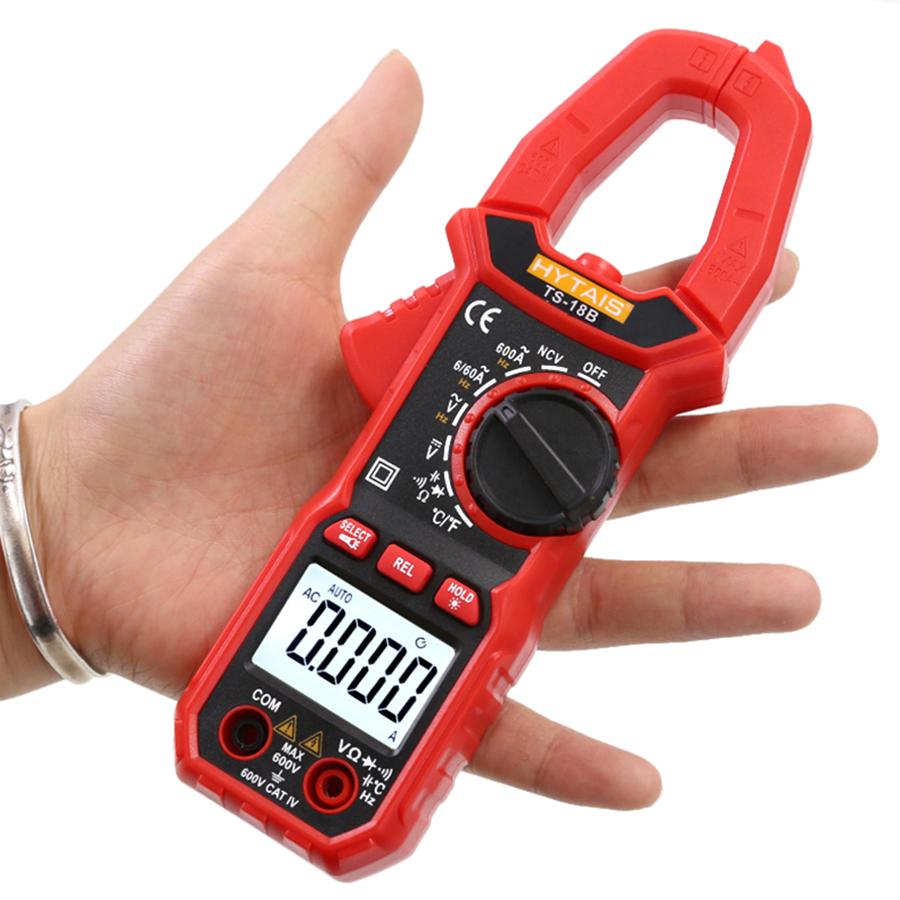 TS-18B AC Digital Clamp Meter High Precision Multimeter Clamp Ammeter with Temperature and Capacitance Measurement Func
