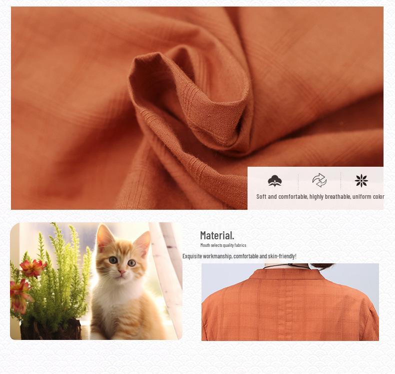 2024 Casual Loose-Fit Pure Cotton Dress for Middle-Aged Women: Long-Sleeved, Belly-Covering, Age-Reducing for Spring and Autumn