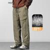 Outdoor Ski Down Pants Winter White Duck Down Warm Windproof Cotton Pants Men's Functional Mountaineering Paratrooper Charge Pants