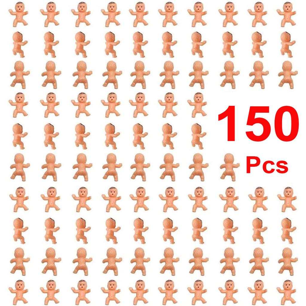 150/100/60/30 Stück Mini-Plastikbabypuppen für Babyparty Eiswürfelspiel Mini-Baby Geschlechtsenthüllung Babyparty Gastgeschenke Dekoration 5