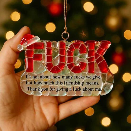 Funny Friendship Christmas Ornament Letter Charm Humorous Friend Pendant with Hanging Cord Holiday Decor