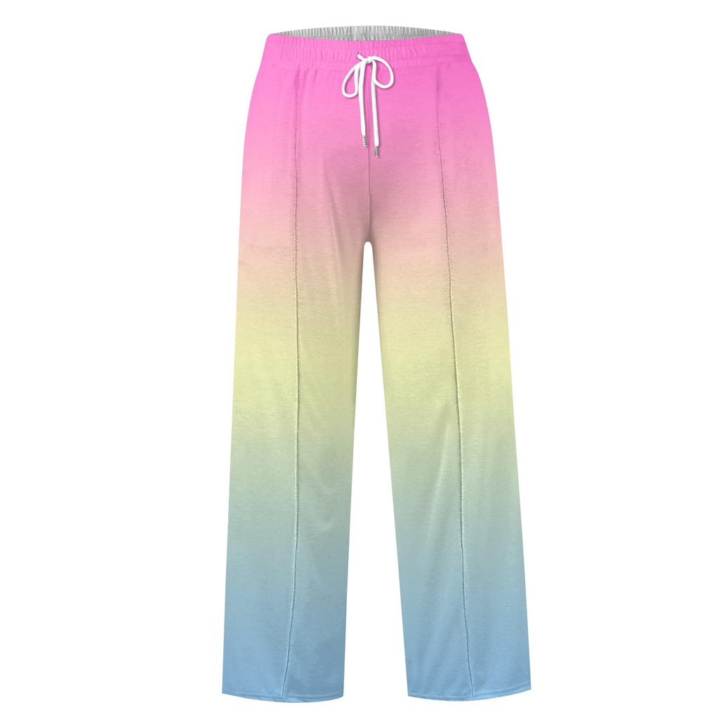 Women's Wide-leg Casual Pants High Waist Gradient Sports Pants