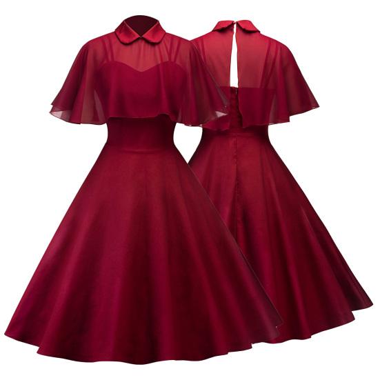 

Женские нижние юбки больших размеров, винтажное платье трапециевидной формы со средней талией, большие качели, модное женское платье из двух частей с шифоновой накидкой для повседневной носки 2XL чёрный