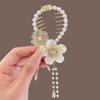 Elegant Tassel Hair Claw Rhinestone Pearl Flower Tassels Hair Clip Women Girl Ponytail Holder Hairpins Fringe Hair Accessories
