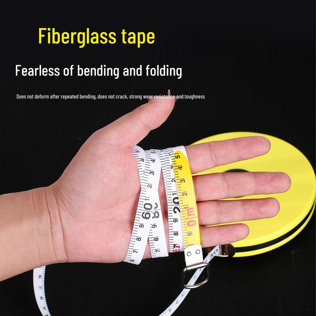 High Precision Measuring Tapes: 20m Fiber, 50m Leather, 100m Soft Ruler for Engineering and Household Use.