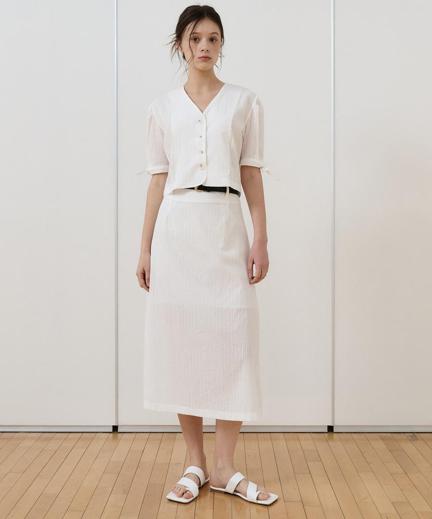 Bye Bye Seop Cotton Long Skirt White [T52]