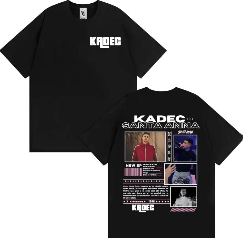 Rapper Kadec Santa Anna Tour 2025 Graphic T Shirts Unisex Unisex Vintage Hip Hop Fashion Tshirt High Quality Comfort Oneck T Shirt