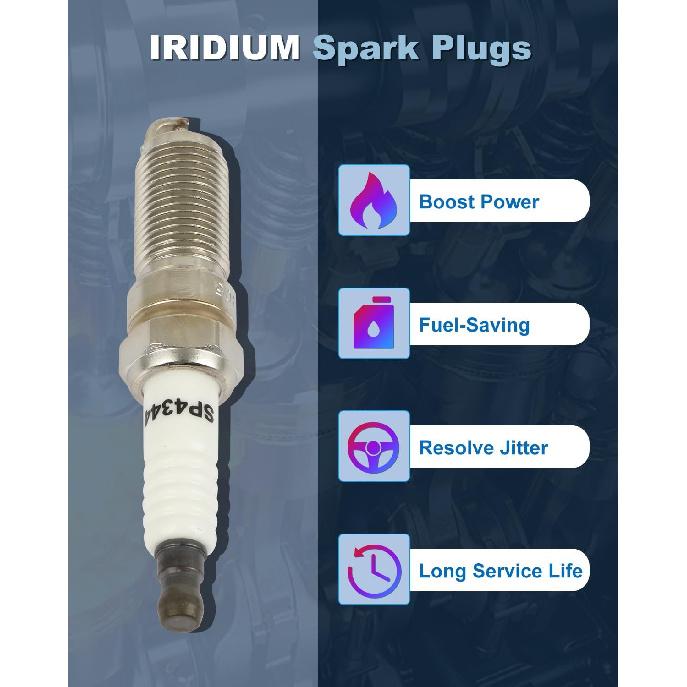 

ECCPP Платино-иридиевые свечи зажигания 4344 для Ford Escape, Fusion для Chevrolet Equinox для GMC Terrain для Mazda 3 для Buick LaCrosse Lincoln MKZ для