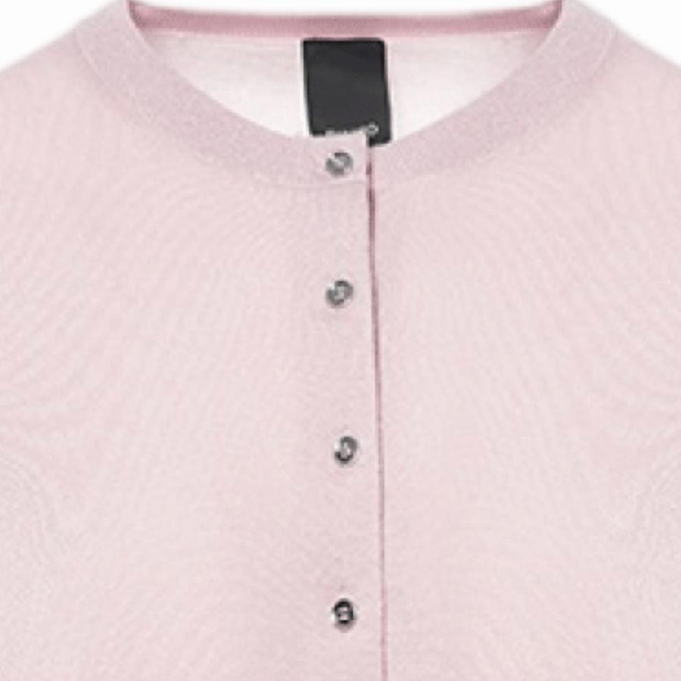 Pinko Short Single-Breasted Round Neck Long Sleeve Cardigan Knitwear Women Cardigans Pink PAF253238-181