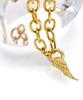 Bonbeau Edge Pendant Bold Chain Necklace Angel Wing Pendant Bold Gold Chain Necklace