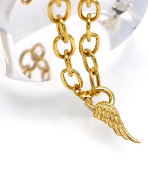 Bonbeau Edge Pendant Bold Chain Necklace Angel Wing Pendant Bold Gold Chain Necklace