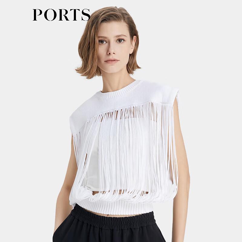 

PORTS Summer Hollow Out Tassel Sleeveless Knit Top S