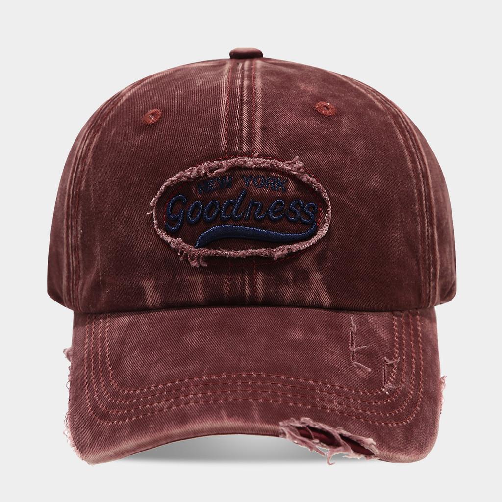 Embroidered Vintage Cotton Baseball Cap With Adjustable Fit For Casual Outdoor Wear