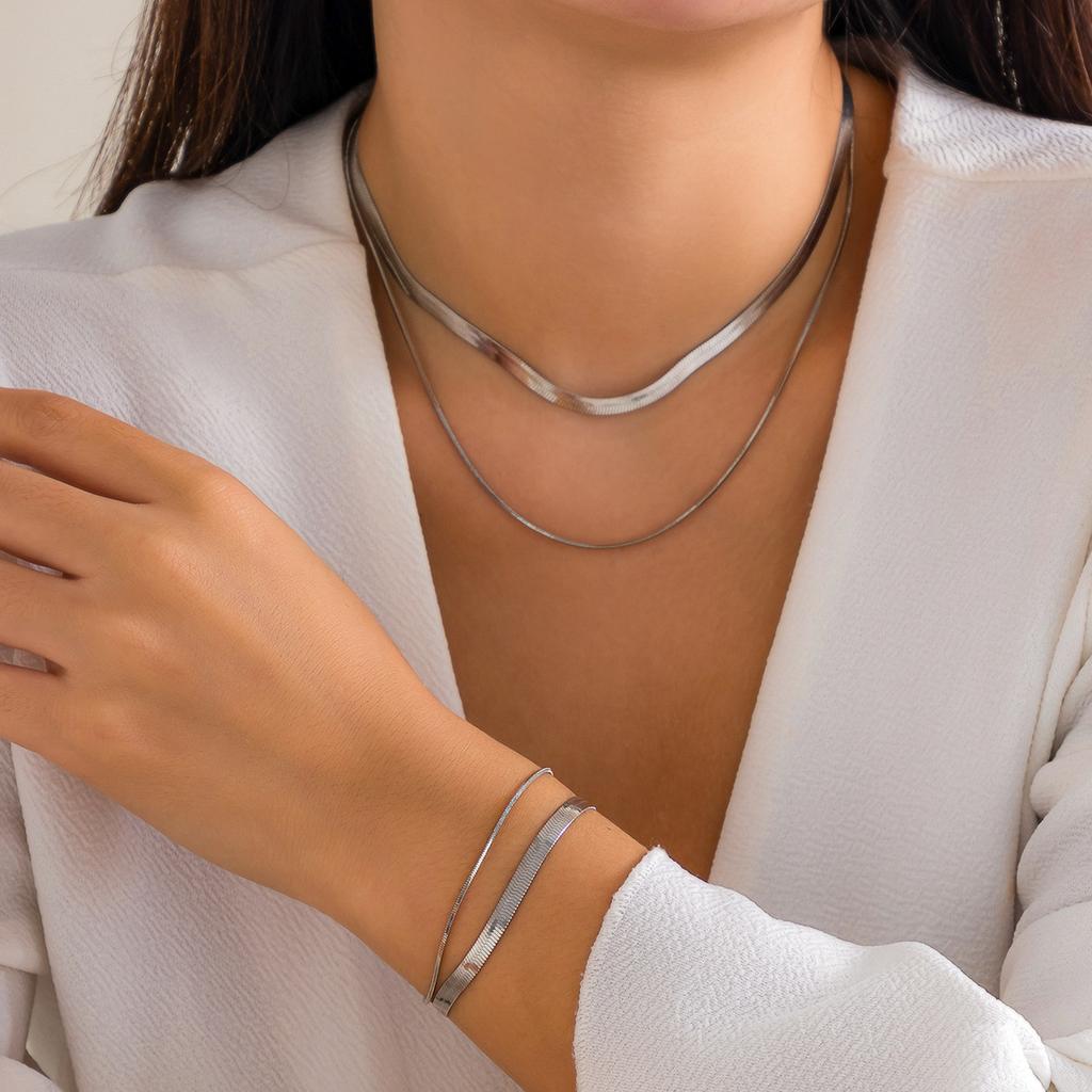 Double Snake Bone Jewellery Necklaces Women Hundreds Of Fine Chain Jumper Chain Hip Hop Set Necklace Jewellery