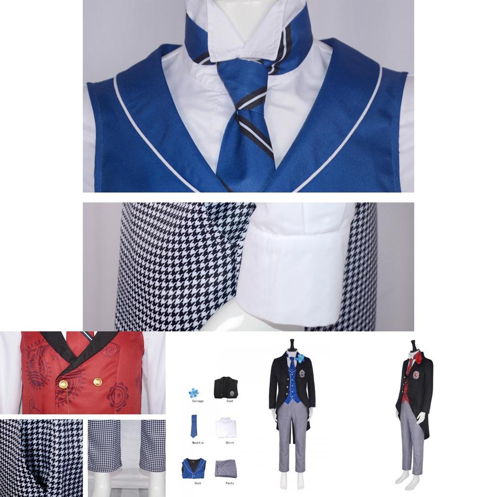 Vintage Cool Black Butler 4 Boarding School Arc Edgar Harmon Lawrence Greigrey Cosplay Outfit Set