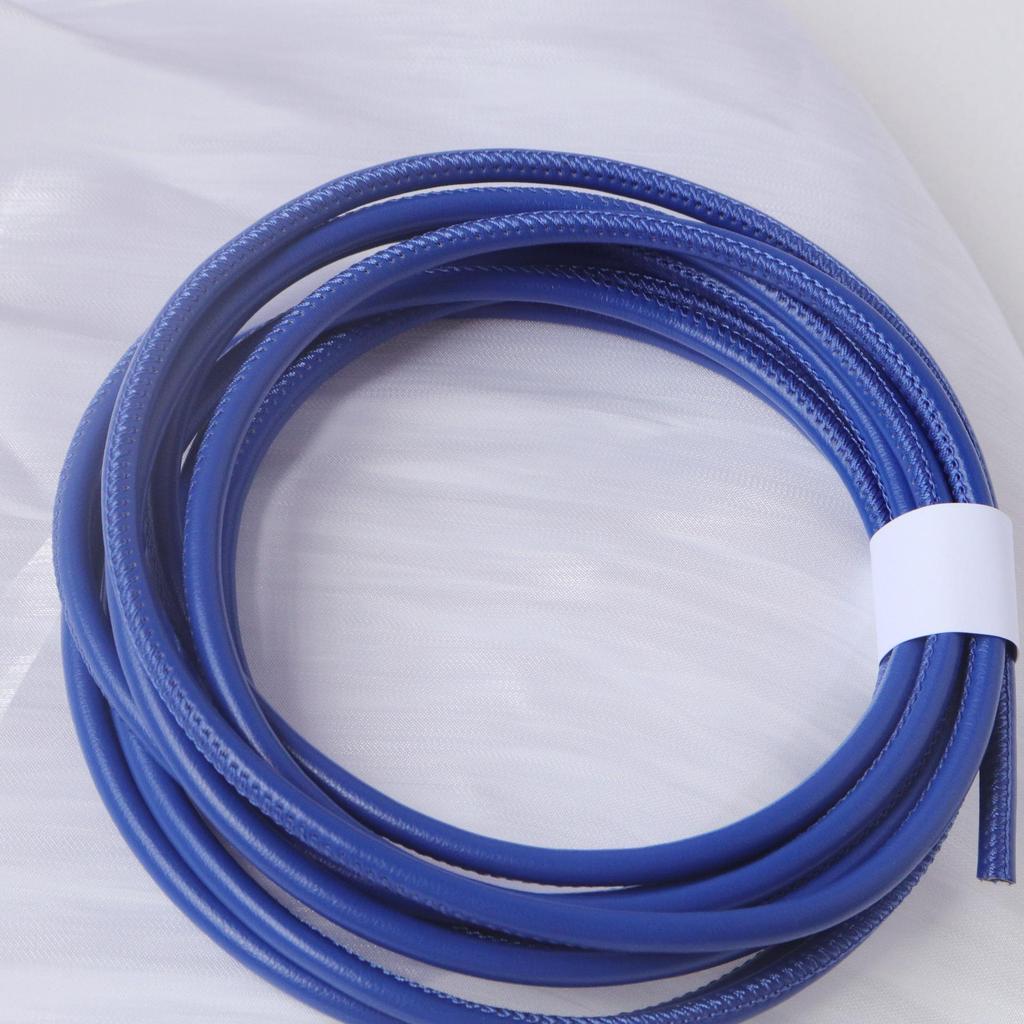 PU Leather Round Handle Strap with Lock Edge Stitching - DIY Traction Weaving Ornament E18