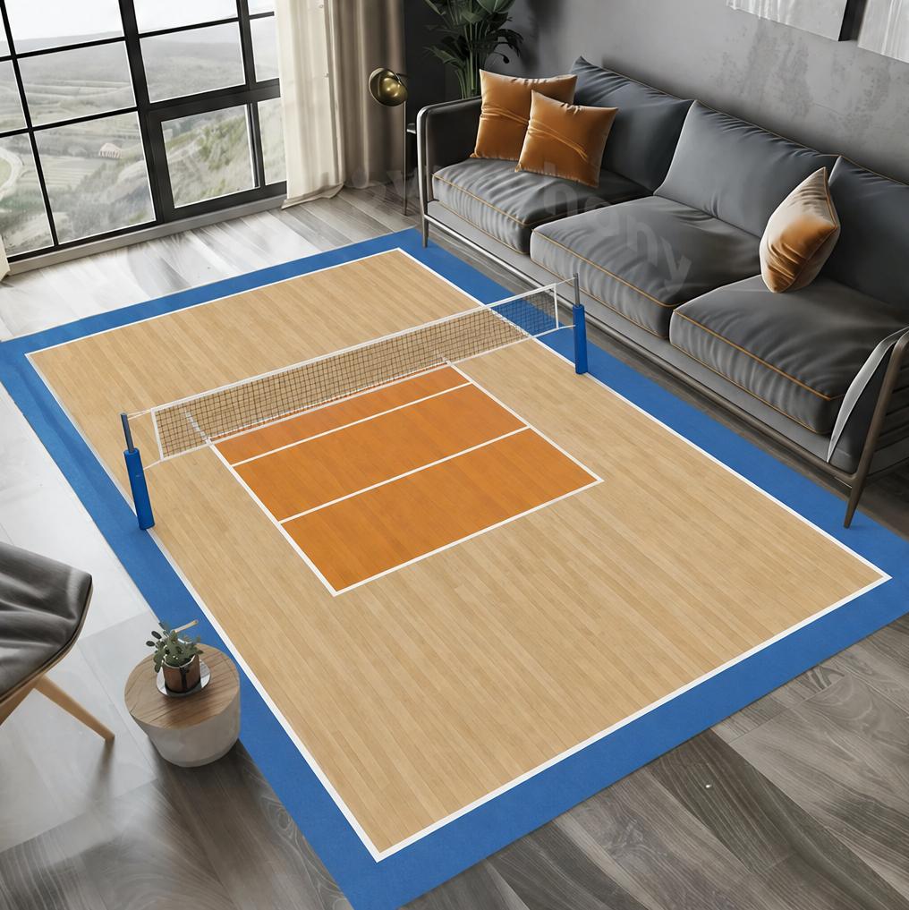 Tapis de sol de terrain de sport décoratif Basketball Football Tennis Volleyball Hockey Motif pour salon chambre à coucher décoration intérieure de la maison 50X80cm