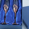 Crystal Inlaid Champagne Glasses 2pcs Gift Box with and Diamonds Creative Champagne Glasses with Diamonds