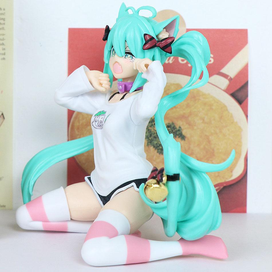 12cm Desktop Cute Hatsune Miku Kwaii Style Anime Figure Toys PVC Model Collector Doll Birthday Gift