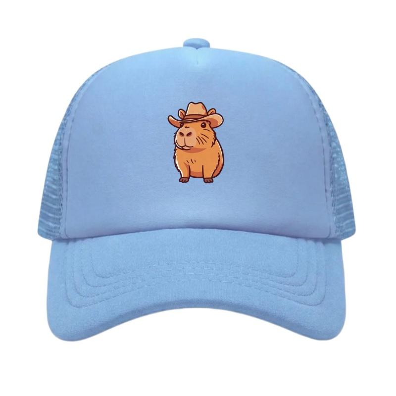 Capybara Printed Adjustable Baseball Cap Classic Snapback Dad Hat Breathable Mesh Hat Golf Fishing Outdoor Sun Cap