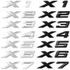 3D ABS Black Chrome Car Letters Rear Trunk Emblem Badge X1 X2 X3 X4 X5 X6 X7 Logo For E70 E53 F15 G05 Decals Sticker Styling